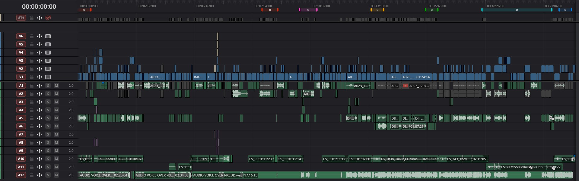 Línea de tiempo real en DaVinci Resolve